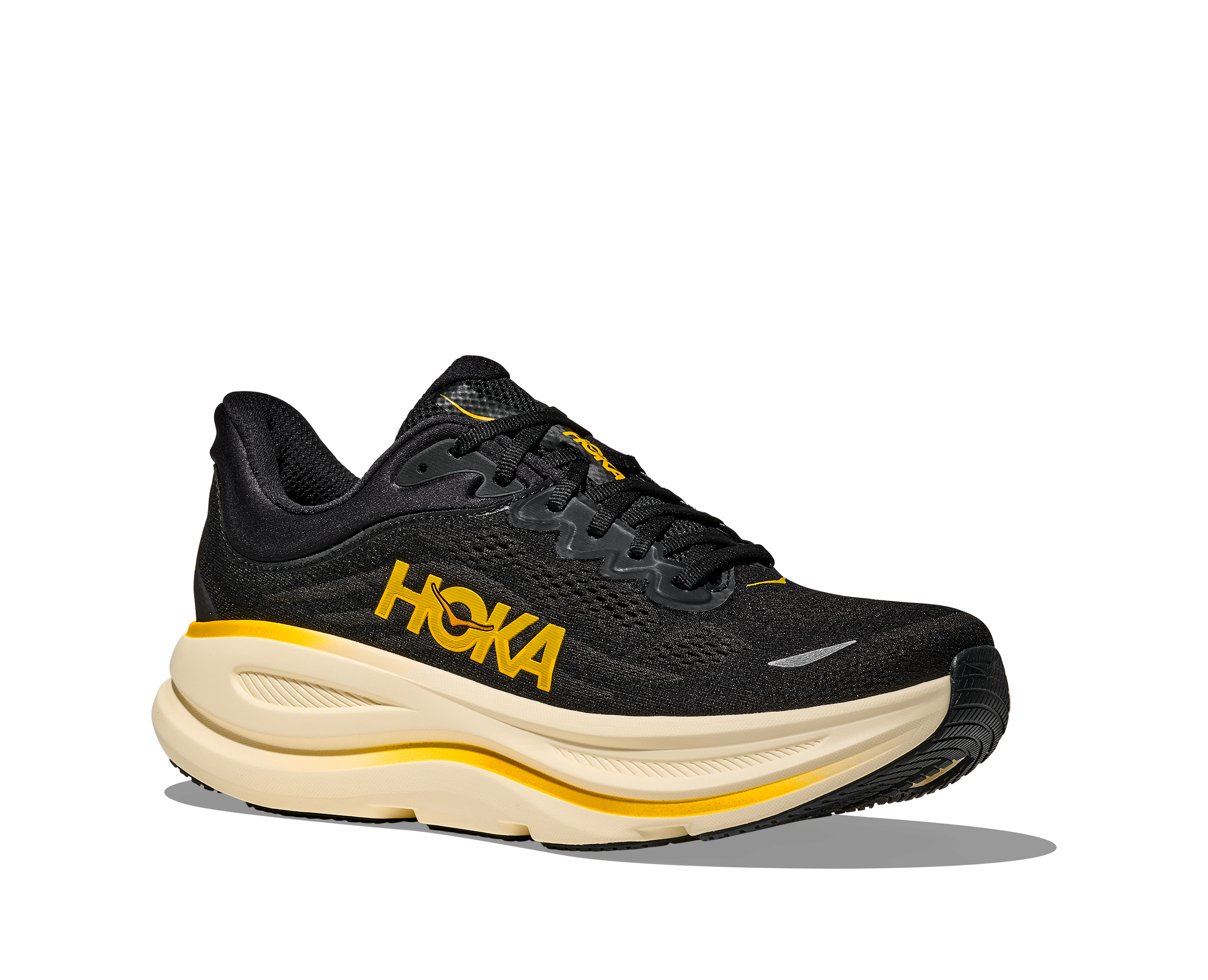 Hoka Bondi 9 Carbon Black Yellow Gold Men's