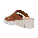 Vionic Uptown Sunset Wedge Sandal Tan Leather Women's