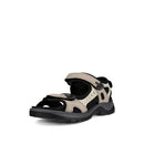 Black and beige sandal on a white background