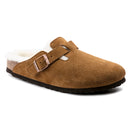 Birkenstock Boston Shearling Mink Suede Leather Unisex  2