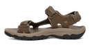 Brown sandal with black sole on a white background