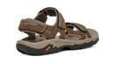 Brown sandal with black sole on a white background