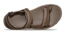 Brown sandal with velcro straps on a white background