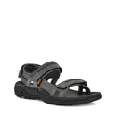 Gray sandal with black sole on a white background