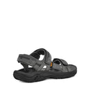 Gray sandal with black sole on a white background