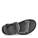 Gray sandal with multiple straps on a white background