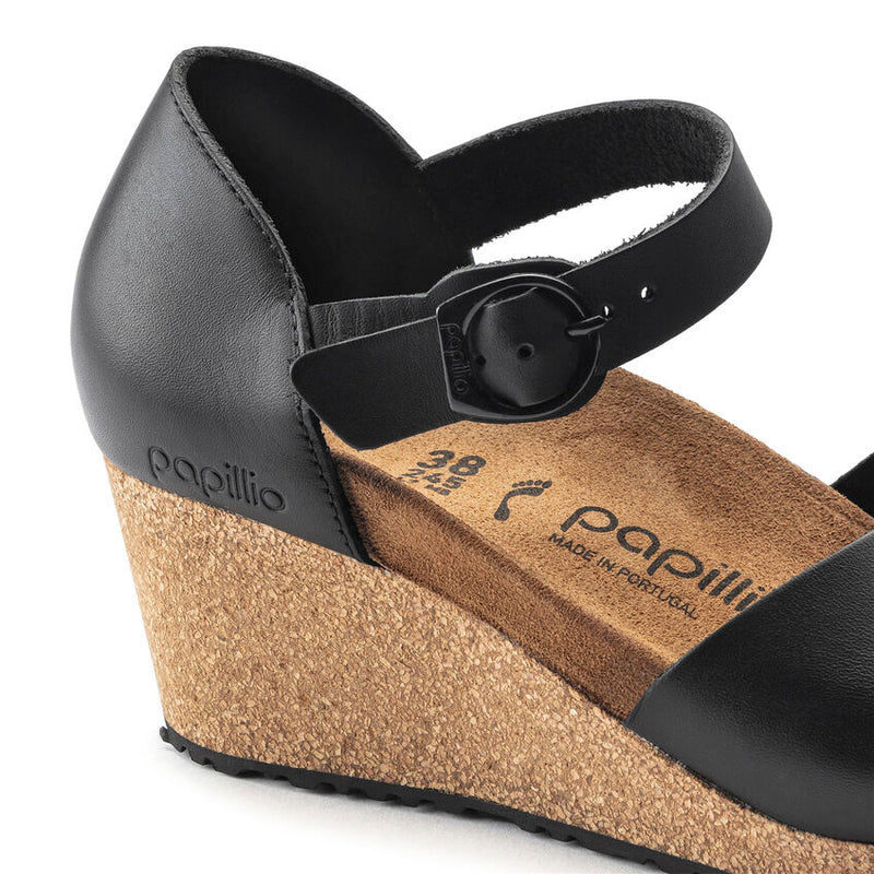 Birkenstock Mary Leather Wedge Black Women's