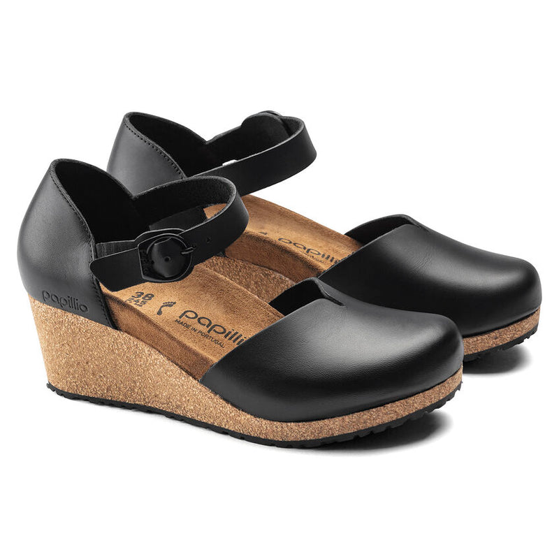 Birkenstock Mary Leather Wedge Black Women's