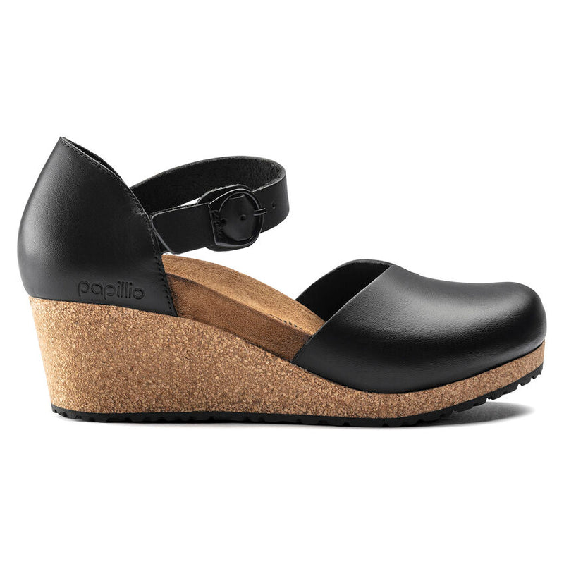 Birkenstock Mary Leather Wedge Black Women's