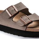 Birkenstock Arizona Platform Vegan Mocca Birkibuc Women's Narrow 6