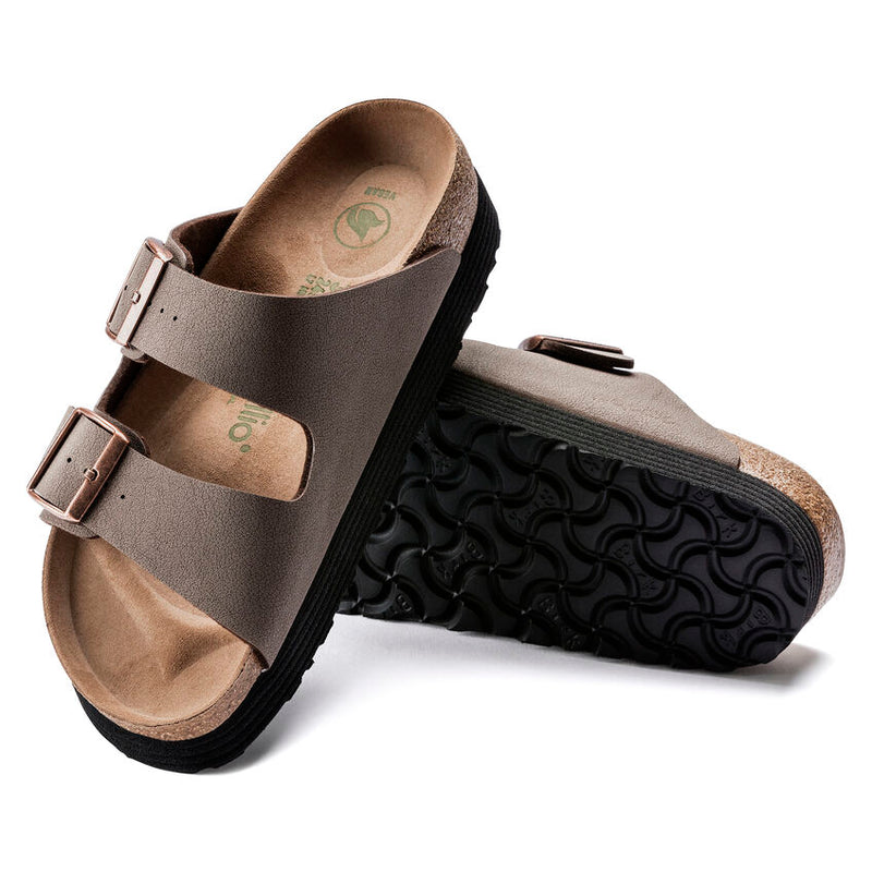 Birkenstock Arizona Platform Vegan Mocca Birkibuc Women's Narrow 2
