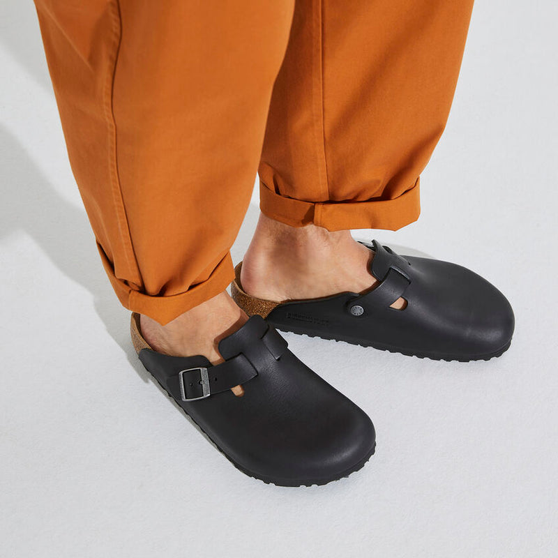 Birkenstock Boston Grip Leather Vintage Black Men's