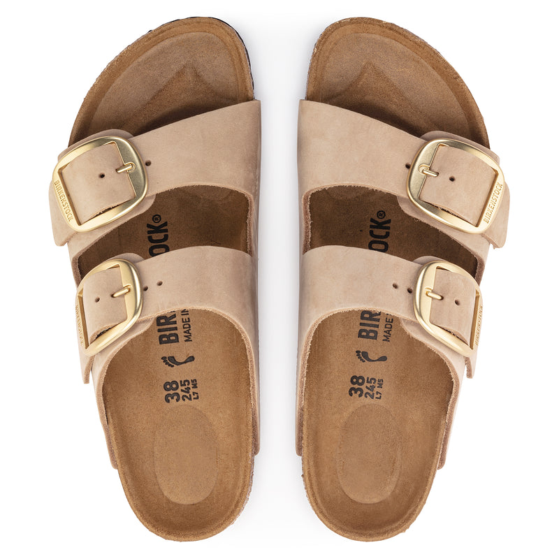 Birkenstock Arizona Big Buckle Sandcastle Nubuck Leather Women's  3