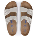 Birkenstock Arizona Soft Footbed Suede Leather White 3