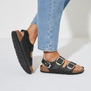Birkenstock Milano Big Buckle Black Oiled Women's