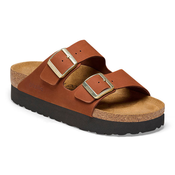 Birkenstock Arizona Platform Pecan Nubuck Women's