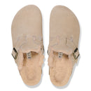 Birkenstock Boston Shearling Suede Leather Taupe Regular Women's 3
