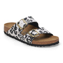 Birkenstock Arizona Blooms Black White Birko-Flor Narrow Womens 2
