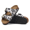 Birkenstock Arizona Blooms Black White Birko-Flor Narrow Womens 1