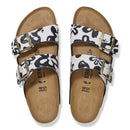 Birkenstock Arizona Blooms Black White Birko-Flor Narrow Womens 3