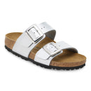Birkenstock Sydney Luxe Buckle Birko-Flor Sandal Metallic Silver Women's