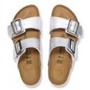 Birkenstock Sydney Luxe Buckle Birko-Flor Sandal Metallic Silver Women's