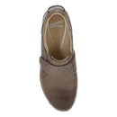 Brown shoe with 'Dante' branding on a white background