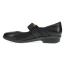 Black cycling shoe on a white background