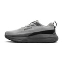 Gray running shoe with 'Brooks' branding on a white background