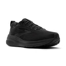 Black running shoe on a white background