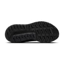 Black shoe sole with tread pattern on a white background