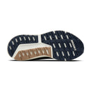 Close-up of a running shoe sole with 'Brooks' branding on a white background