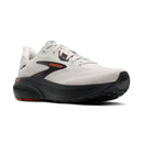White running shoe with black sole on a white background