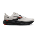 White running shoe with black sole on a white background