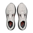 White running shoes with black and red accents on a white background