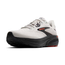 White running shoe with black sole on a white background