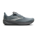 Black athletic shoe on a light gray background