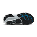 Black and blue running shoe sole with 'Brooks' branding on a white background