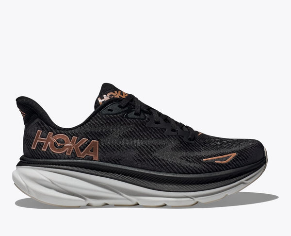 Hoka Clifton 9 Black Rose Gold WIDE Women's