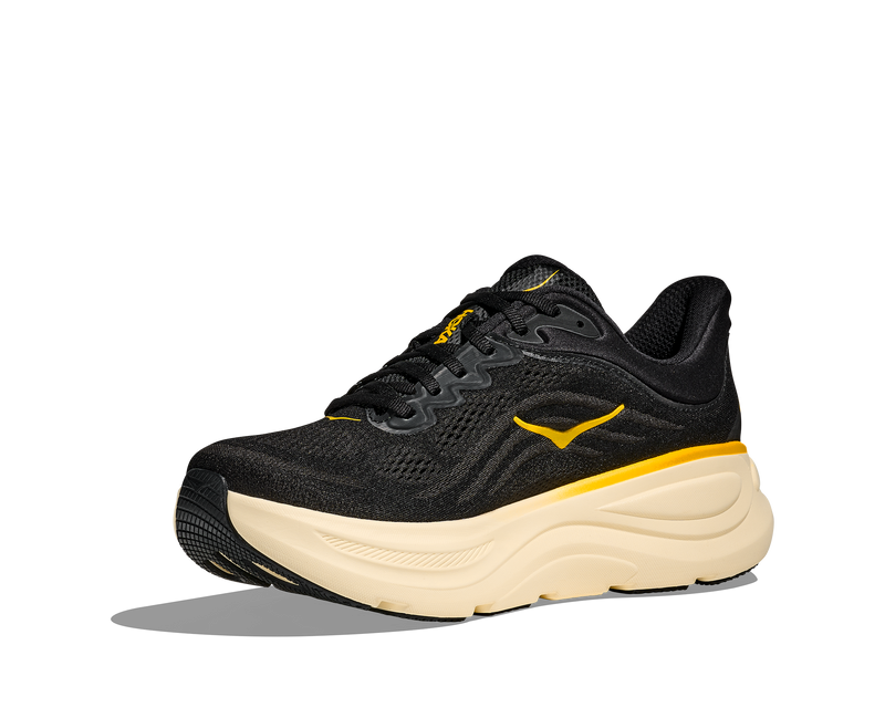 Hoka Bondi 9 Carbon Black Yellow Gold Men display picture 3