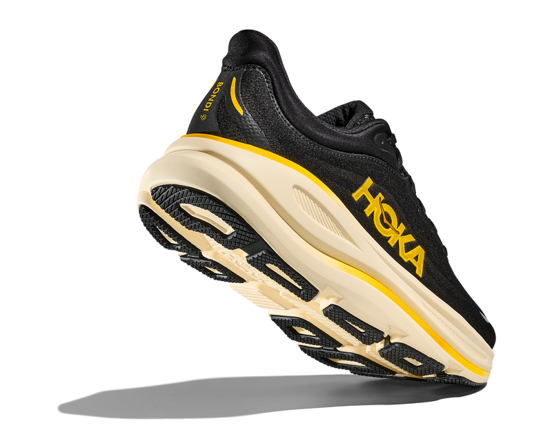 Hoka One One Hoka Bondi 9 Carbon Black & Yellow Gold Mens Running Shoes HOKA Bondi 9 Men main image 4