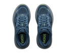 Blue running shoes with visible Hoka branding on a white background