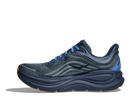 Blue running shoe on a white background