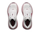 White and pink running shoes with 'Hoka' branding on a white background