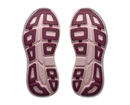 Close-up of the sole of a running shoe with brand logo on a white background