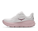 White and pink running shoe on a white background