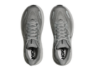Gray running shoes with 'Hoka' branding on a white background