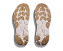 Close-up of the sole of a shoe with a white and brown design on a white background