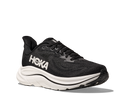 Black Hoka running shoe on a white background