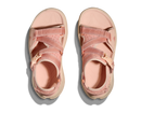 Pair of pink sandals on a white background